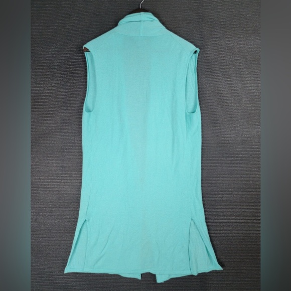 Tahari Cashmere Cardigan Sweater size Large knit warm casual 2-ply sleeve-less - Picture 3 of 8